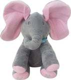 Peek-a-Boo Interactive Elephant Plush - Grey / Pink / Blue