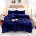 5pc Fluffy Comforter Set - Queen Size - Navy