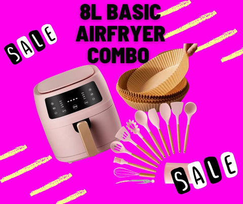 8L Basic Airfryer Combo - Pink - FREE DELIVERY