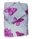 5pc Comforter Set - Double Bed Size - Pink Butterfly
