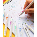 Metallic Self Outlined Marker Pen - Set of 12