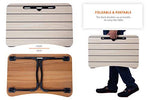 Portable Foldable Laptop Table - Wood With Stripes