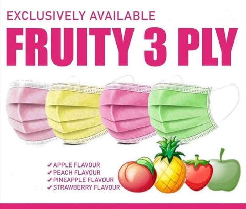 3 Ply Disposable Masks - Fruit Scented- 50 Pack