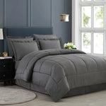 Block Comforter Set - Queen Size - Grey