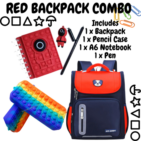 Red Backpack Combo