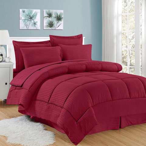 Block Comforter Set - Queen Size - Red