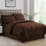 Block Comforter Set - Queen Size - Dark Brown