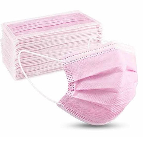 Pink Pvc Mask 3ply Pink Disposable Masks -50 Pack – Grabbit Online