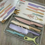 6 Piece Pastel Corrugated Kitchen Knife Set