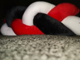 2m Braided Cot Bumper - Red, White and Black