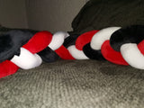 2m Braided Cot Bumper - Red, White and Black