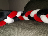 2m Braided Cot Bumper - Red, White and Black